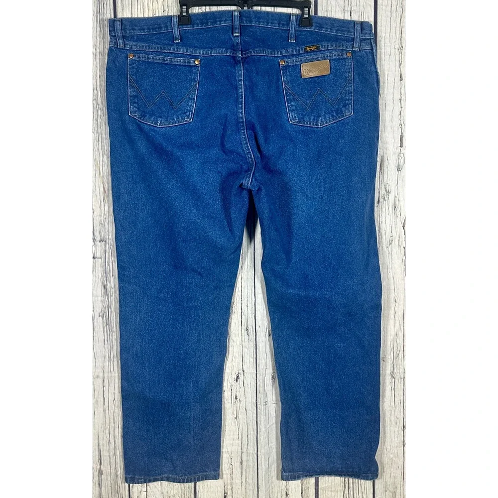 Wrangler 1013MWZPW Mens 48x30 Dark Wash Blue Straight Leg‎ Cotton Denim Jeans